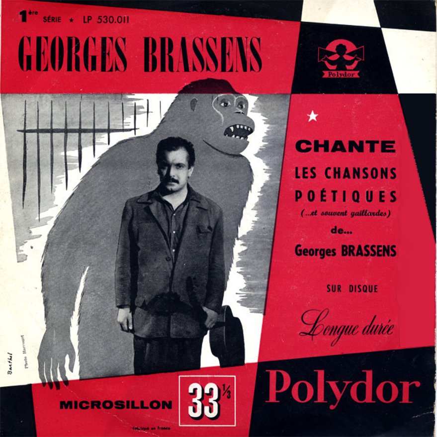 pochette du disque vinyle brassens:le gorille