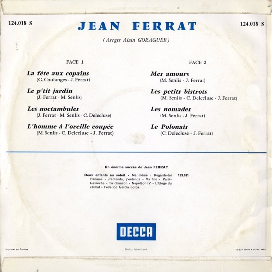 pochette du disque vinyle la fete aux copains verso