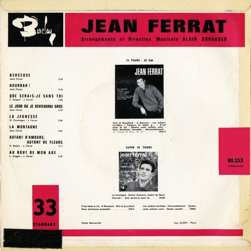 pochette du disque vinyle la montagne verso