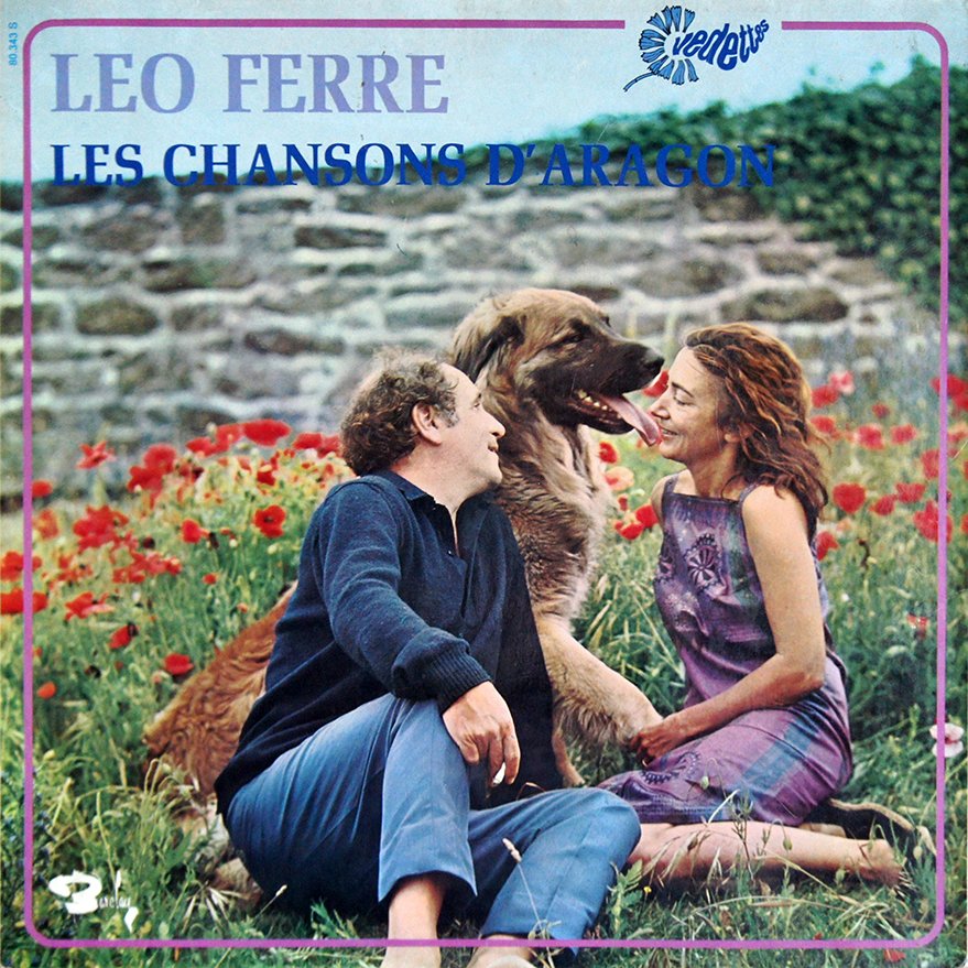 pochette du disque vinyle léo chante aragon